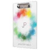 Vorlage für Mit Monogramm moderne, elegante Farben Klemmbrett (Links)