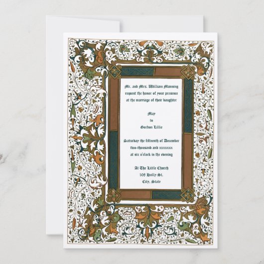 Vorlage für mittelalterliche Illuminierte Hochzeit (Vorderseite)