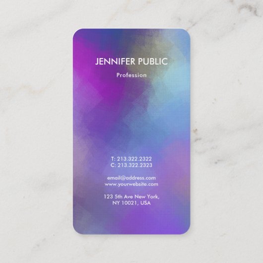 Vorlage für moderne, elegante Abstrakt Art Monogra Visitenkarte (Rückseite)