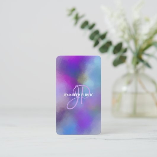 Vorlage für moderne, elegante Abstrakt Art Monogra Visitenkarte (Stehend Vorderseite)