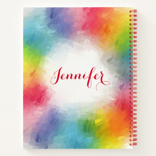 Vorlage für moderne elegante Regenbogenfarben Notizblock (Rückseite)