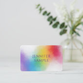 Vorlage für moderne elegante Regenbogenfarben Visitenkarte (Stehend Vorderseite)