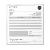 Vorlage für moderne Graue Rechnungen für kleine Un Notizblock (Vorderseite)