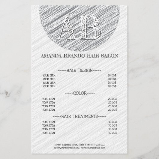 Vorlage für moderne graue Stroke Hintergrundpreisl Flyer (Vorne)