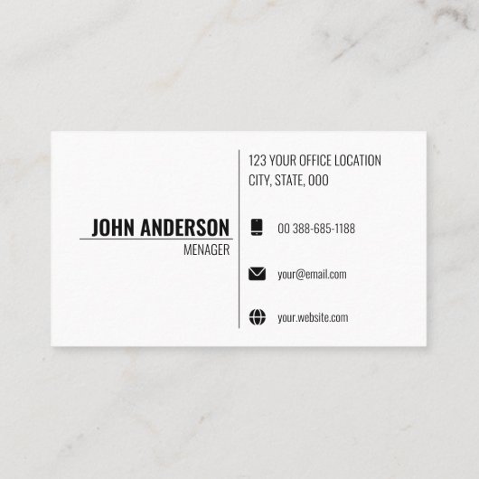 Vorlage für moderne Minimalistische Visitenkarten Visitenkarte (Rückseite)
