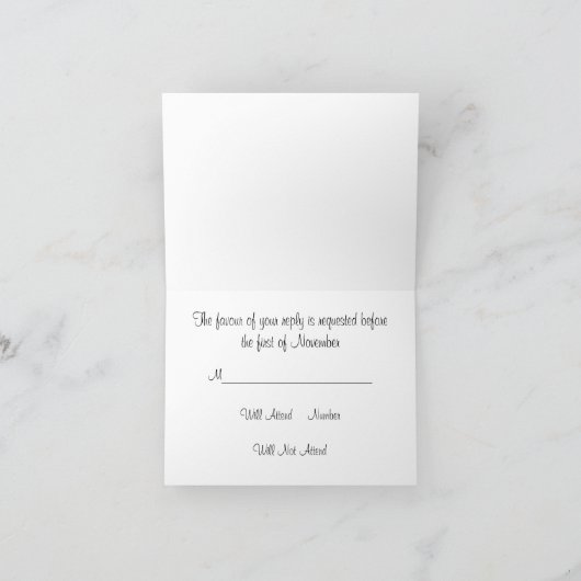 Vorlage für moderne Peach Dot RSVP-Karten (Innenseite)