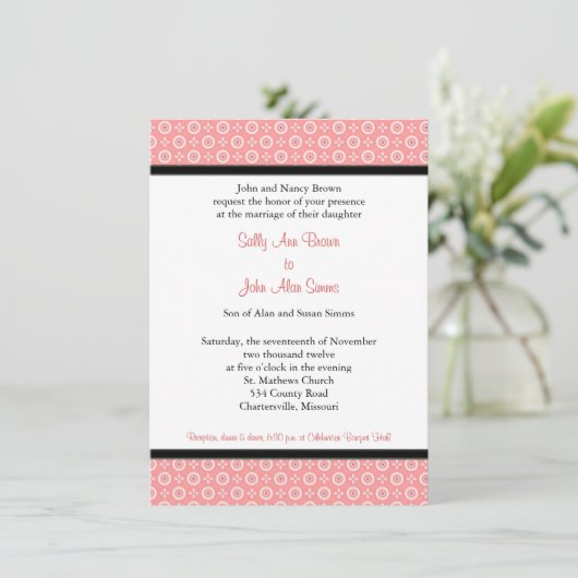 Vorlage für moderne Pfirsichhochzeiten (Stehend Vorderseite)