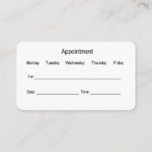 Vorlage für moderne Zahnarzternennungen Visitenkarte (Rückseite)