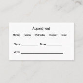 Vorlage für moderne Zahnarzternennungskarte Terminkarte (Rückseite)
