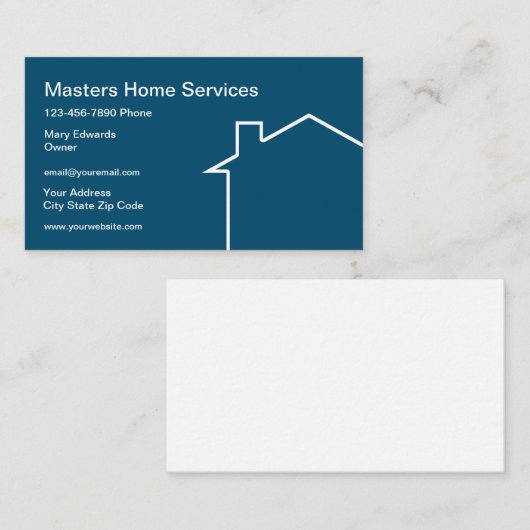 Vorlage für moderne Zuhause Services Business Card Visitenkarte (Vorne/Hinten)
