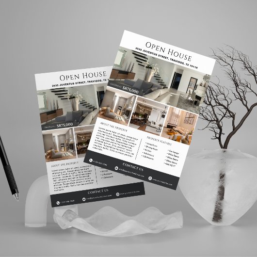 Vorlage für modernes Luxus-Immobilien-Open-House Flyer
