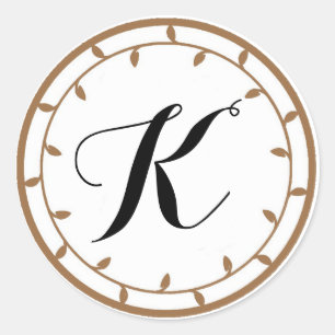 Vorlage für Monogramm-Aufkleber Runder Aufkleber