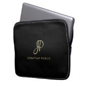 Vorlage für Monogramm mit dem besten Top-Gold-Look Laptopschutzhülle (Vorderseite Links)