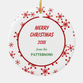 Vorlage für Mops und Kakteen, Red Snowflake Keramik Ornament (Hinten)