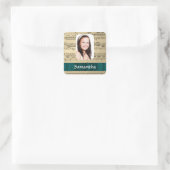 Vorlage für Musikvorlagen Quadratischer Aufkleber (Tasche)