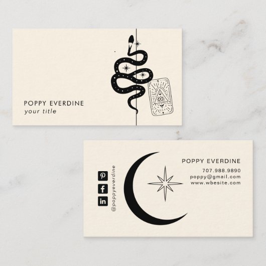Vorlage für mystic Celestial Business Card Visitenkarte (Vorne/Hinten)