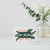 Vorlage für naturkosmetische grüne Blätter Visitenkarte (Stehend Vorderseite)