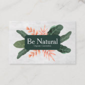 Vorlage für naturkosmetische grüne Blätter Visitenkarte (Vorderseite)