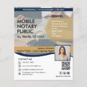 Vorlage für Navy Blue & Gold Mobile Notary Marketi Flyer (Vorne)