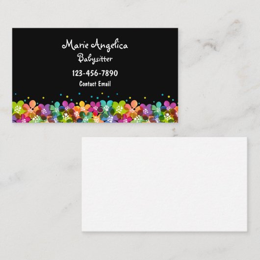 Vorlage für niedliche Babysitter-Visitenkarten Visitenkarte (Vorne/Hinten)