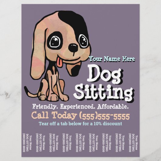 Vorlage für niedliche DOG-Sitting-Flyer Flyer (Vorne)