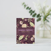 Vorlage für Niedliche Retro-Blume mit Visitenkarte (Stehend Vorderseite)