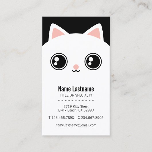 Vorlage für Niedliche Sitter mit weißer Kitchenett Visitenkarte (Vorderseite)