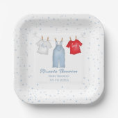 Vorlage für Niedliche Wäscheleine für Baby Boy Dus Pappteller (Vorderseite)