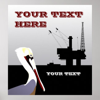 Vorlage für Offshore-Erdöl und Pelikanplakate Poster