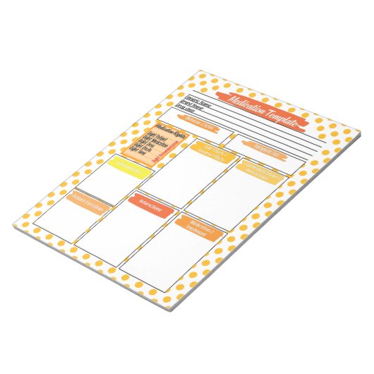Vorlage für Orange Nursing Student Mediation Notizblock (angewinkelt)