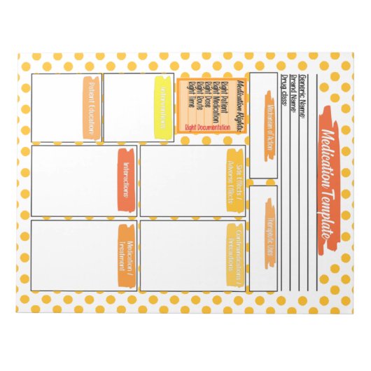 Vorlage für Orange Nursing Student Mediation Notizblock (Vorderseite)