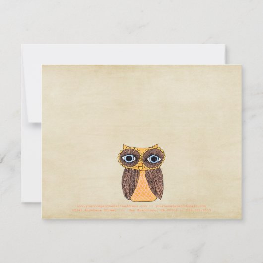 Vorlage für Owl Fashion Business Geschenkgutschein (Rückseite)