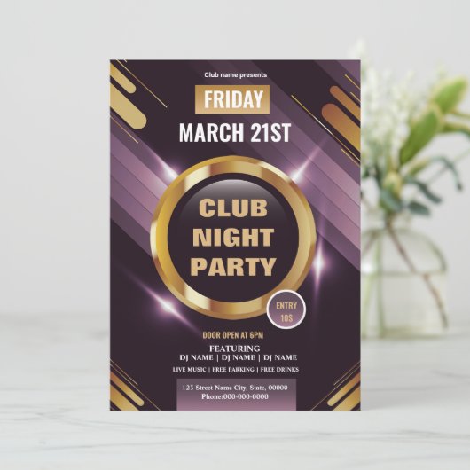 Vorlage für Party-Flyer mit mehreren Verwendungszw (Stehend Vorderseite)