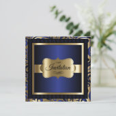 Vorlage für Party mit goldfarbenem Swirn (Stehend Vorderseite)