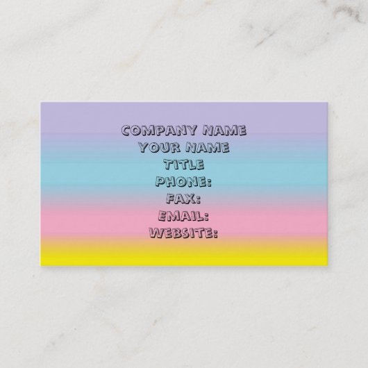 Vorlage für pastellige Visitenkarten Visitenkarte (Vorderseite)