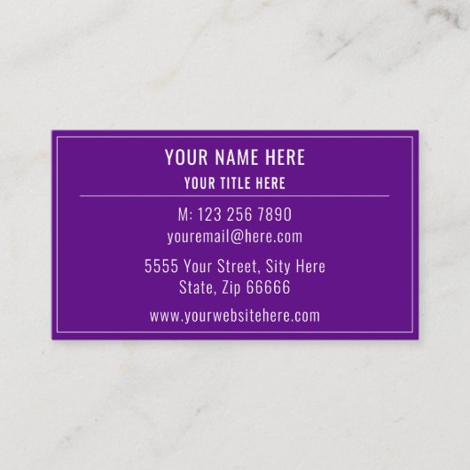 Vorlage für personalisierte benutzerdefinierte Col Visitenkarte (Vorderseite)