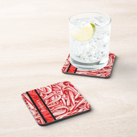 Vorlage für personalisierte Candy Cane-Untersetzer Getränkeuntersetzer (Rechte Seite)