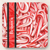 Vorlage für personalisierte Candy Cane-Untersetzer Getränkeuntersetzer (Vorderseite)
