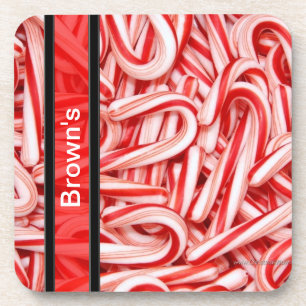 Vorlage für personalisierte Candy Cane-Untersetzer Getränkeuntersetzer