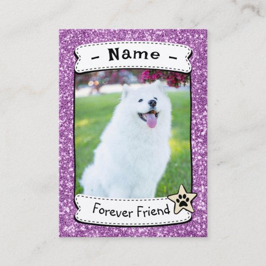 Vorlage für personalisierte Dog Cards für den Hand Telefonnummerkarte (Vorderseite)