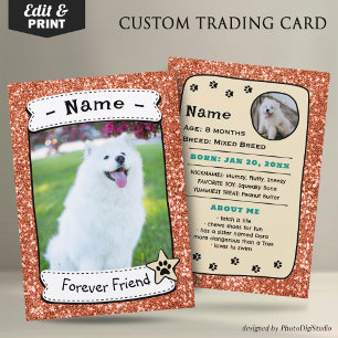 Vorlage für personalisierte Dog Cards für den Hand Telefonnummerkarte