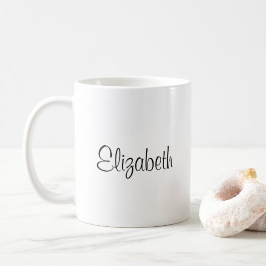 Vorlage für personalisierte, elegante Skriptnamen Kaffeetasse (Mit Donut)