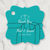 Vorlage für personalisierte Gastgeschenk Hochzeit Geschenkanhänger (Vorderseite)