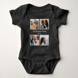 Vorlage für personalisierte Gruppe 4 Foto-Collage Baby Strampler