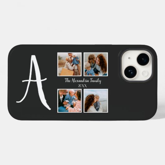 Vorlage für personalisierte Gruppe 4 Foto-Collage Case-Mate iPhone Hülle (Rückseite (Horizontal))