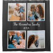 Vorlage für personalisierte Gruppe 4 Foto-Collage Duschvorhang (Vorderseite)