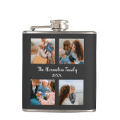 Vorlage für personalisierte Gruppe 4 Foto-Collage Flachmann (Vorderseite)