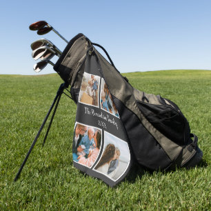 Vorlage für personalisierte Gruppe 4 Foto-Collage Golfhandtuch