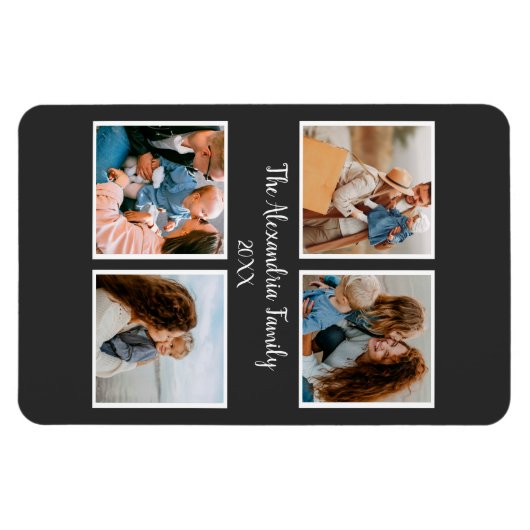 Vorlage für personalisierte Gruppe 4 Foto-Collage Magnet (Horizontal)