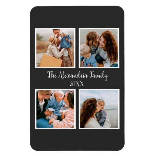 Vorlage für personalisierte Gruppe 4 Foto-Collage Magnet (Vertikal)